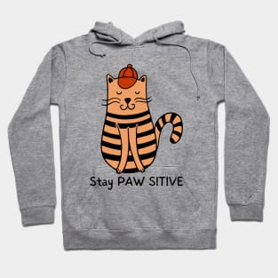 STAY POSITIVE!/ Cute Funny Kitty Cat. Hoodie